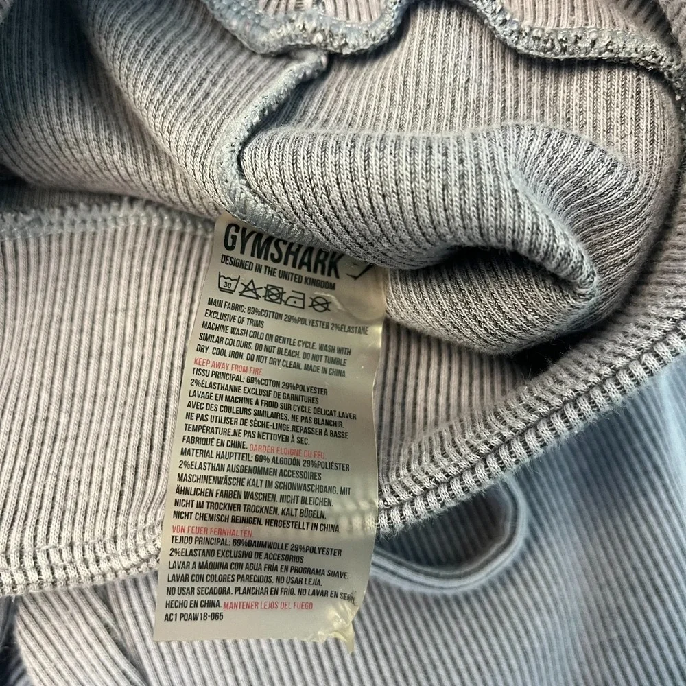 Gymshark Womens Size Medium Leggings Belted Ribbed‎ Knit Tulip Hem Purple Lounge - Picture 4 of 11